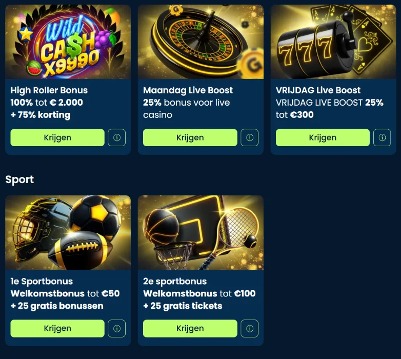 GramsBet Casino Promoties & Bonussen